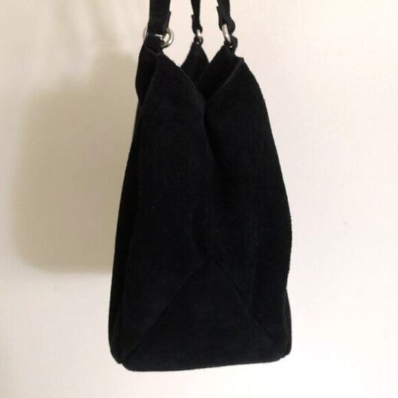 Adrienne Vittadini Boho Embroidered Sued Leather Hobo Bag Black Grey - Picture 4 of 10